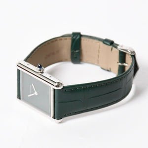 Like new CARTIER TANK MUST LM Watch WSTA0115 Weight 31.38g SS Quartz Leather Green Dial Used 4a005303