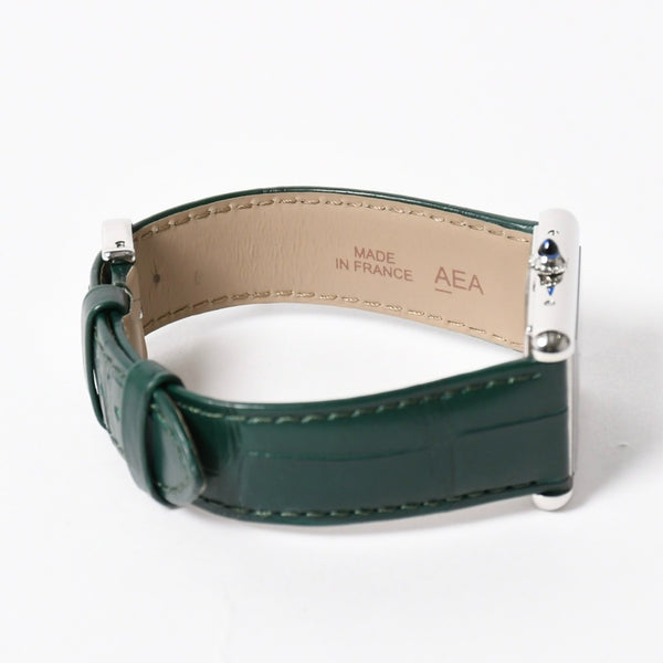 Like new CARTIER TANK MUST LM Watch WSTA0115 Weight 31.38g SS Quartz Leather Green Dial Used 4a005303