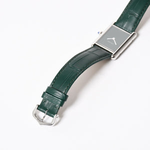 Like new CARTIER TANK MUST LM Watch WSTA0115 Weight 31.38g SS Quartz Leather Green Dial Used 4a005303