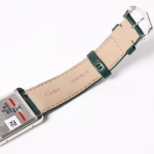 Like new CARTIER TANK MUST LM Watch WSTA0115 Weight 31.38g SS Quartz Leather Green Dial Used 4a005303