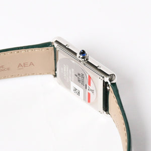 Like new CARTIER TANK MUST LM Watch WSTA0115 Weight 31.38g SS Quartz Leather Green Dial Used 4a005303