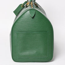 将图片加载到图库查看器，LOUIS VUITTON ルイヴィトン キーポル50 ボストンバッグ M42964 ボルネオグリーン エピレザー ゴールド金具 美品 中古 4a005329