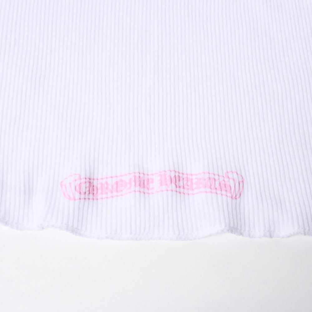 New and unused CHROME HEARTS Tank Top Size M Old English Logo White Pink Used 4a005495