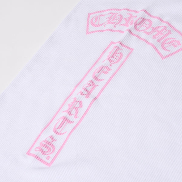新品未使用 CHROME HEARTS クロムハーツ タンクトップ サイズM オールドイングリッシュロゴ ホワイト ピンク 中古 4a005495