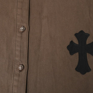 CHROME HEARTS クロムハーツ MAHAL KITA マハルキタ 長袖シャツ サイズM セメタリークロスパッチ 22パッチ カーキ 美品 中古 4a005496