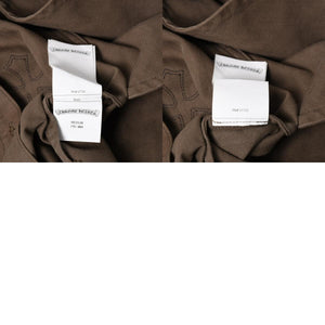 CHROME HEARTS クロムハーツ MAHAL KITA マハルキタ 長袖シャツ サイズM セメタリークロスパッチ 22パッチ カーキ 美品 中古 4a005496