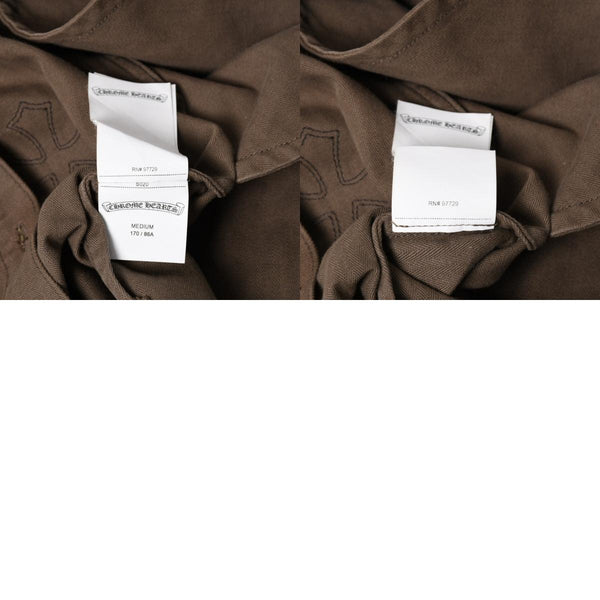 CHROME HEARTS クロムハーツ MAHAL KITA マハルキタ 長袖シャツ サイズM セメタリークロスパッチ 22パッチ カーキ 美品 中古 4a005496