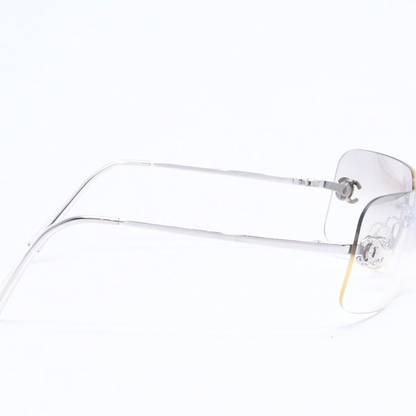 CHANEL シャネル リムレス サングラス 4017-D c.159/61 サイズ 62□17 120 ココマーク ラインストーン グレー グラデーションレンズ シルバー金具 良品 中古 4a005343