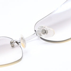 CHANEL シャネル リムレス サングラス 4017-D c.159/61 サイズ 62□17 120 ココマーク ラインストーン グレー グラデーションレンズ シルバー金具 良品 中古 4a005343