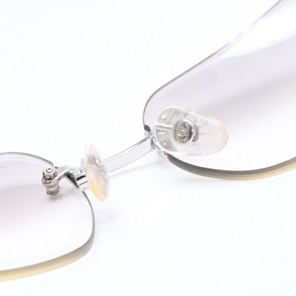 CHANEL シャネル リムレス サングラス 4017-D c.159/61 サイズ 62□17 120 ココマーク ラインストーン グレー グラデーションレンズ シルバー金具 良品 中古 4a005343
