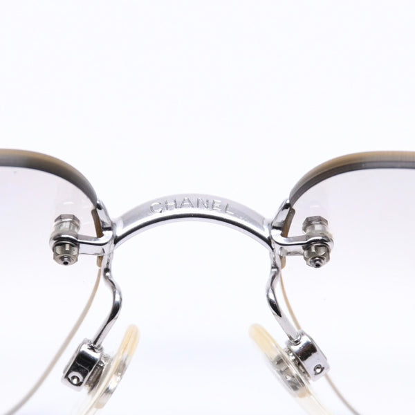 CHANEL シャネル リムレス サングラス 4017-D c.159/61 サイズ 62□17 120 ココマーク ラインストーン グレー グラデーションレンズ シルバー金具 良品 中古 4a005343