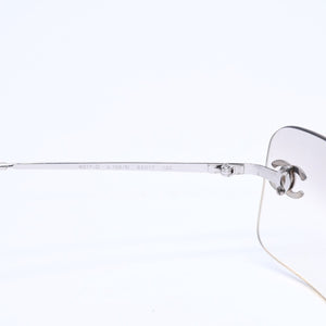 CHANEL シャネル リムレス サングラス 4017-D c.159/61 サイズ 62□17 120 ココマーク ラインストーン グレー グラデーションレンズ シルバー金具 良品 中古 4a005343