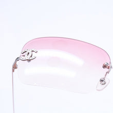 Load image into Gallery viewer, CHANEL シャネル リムレス サングラス 4017-D c.124/58 62□17 120 ココマーク ラインストーン ピンク パープル シルバー金具 美品 中古 4a005341