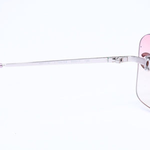 CHANEL シャネル リムレス サングラス 4017-D c.124/58 62□17 120 ココマーク ラインストーン ピンク パープル シルバー金具 美品 中古 4a005341