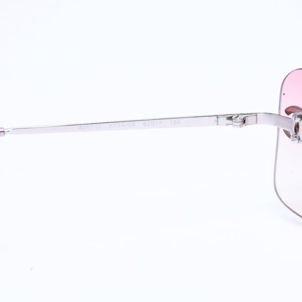 CHANEL シャネル リムレス サングラス 4017-D c.124/58 62□17 120 ココマーク ラインストーン ピンク パープル シルバー金具 美品 中古 4a005341