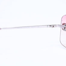 Load image into Gallery viewer, CHANEL シャネル リムレス サングラス 4017-D c.124/58 62□17 120 ココマーク ラインストーン ピンク パープル シルバー金具 美品 中古 4a005341