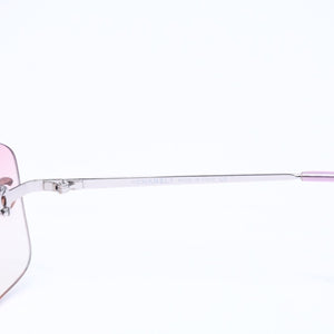 CHANEL シャネル リムレス サングラス 4017-D c.124/58 62□17 120 ココマーク ラインストーン ピンク パープル シルバー金具 美品 中古 4a005341