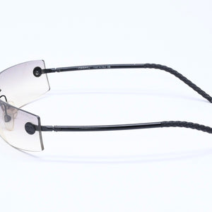 CHANEL シャネル サングラス アイウェア ボタンココマーク ココマーク リムレス ブラック グレー 美品 中古 4a005348