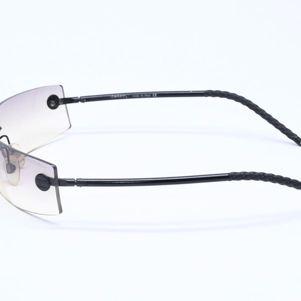 CHANEL シャネル サングラス アイウェア ボタンココマーク ココマーク リムレス ブラック グレー 美品 中古 4a005348