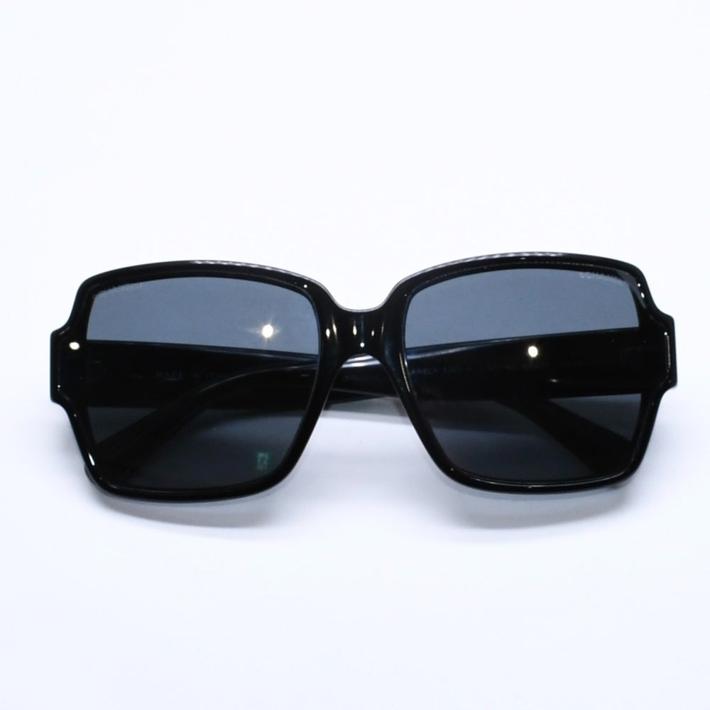 CHANEL シャネル スクエア シェイプ サングラス 5385-A c.501/6G サイズ61□17 140 ミラーレンズ ブラック ココマーク アイウェア 美品 中古 4a005347