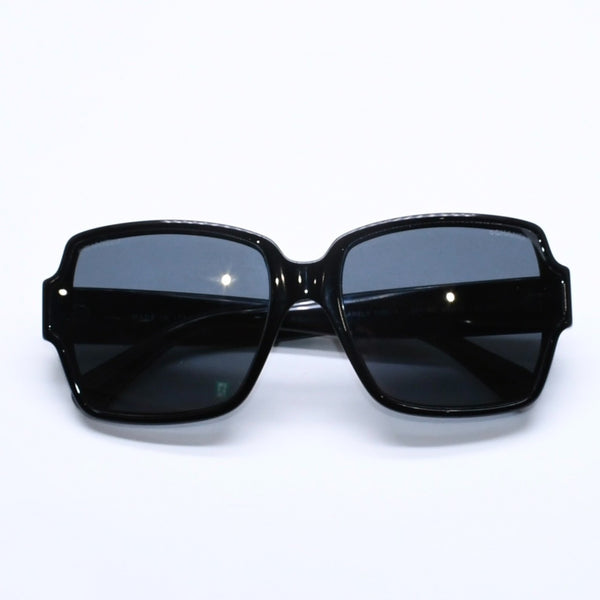 CHANEL シャネル スクエア シェイプ サングラス 5385-A c.501/6G サイズ61□17 140 ミラーレンズ ブラック ココマーク アイウェア 美品 中古 4a005347