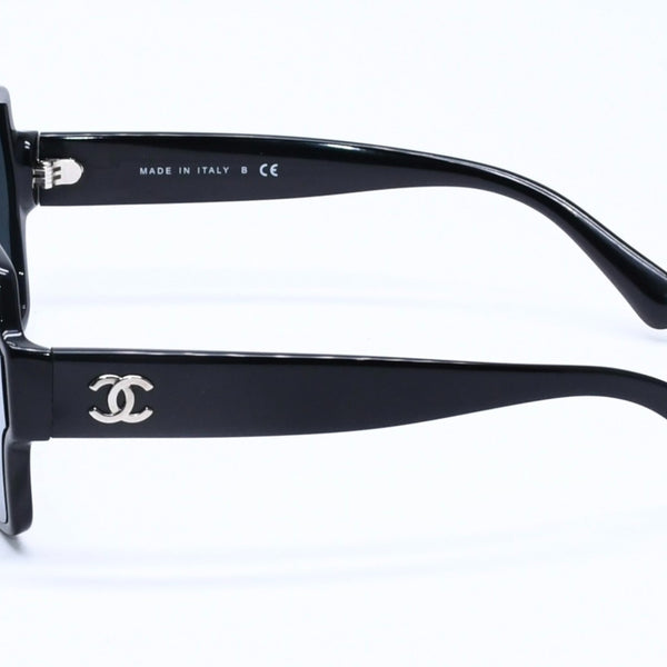 CHANEL シャネル スクエア シェイプ サングラス 5385-A c.501/6G サイズ61□17 140 ミラーレンズ ブラック ココマーク アイウェア 美品 中古 4a005347