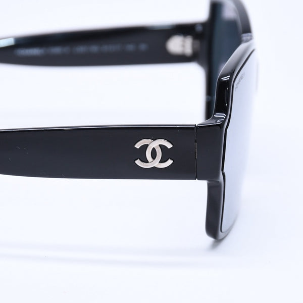 CHANEL シャネル スクエア シェイプ サングラス 5385-A c.501/6G サイズ61□17 140 ミラーレンズ ブラック ココマーク アイウェア 美品 中古 4a005347