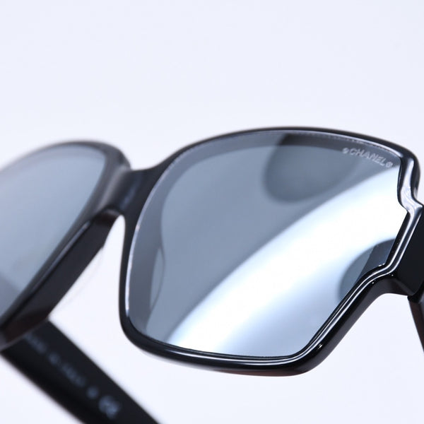 CHANEL シャネル スクエア シェイプ サングラス 5385-A c.501/6G サイズ61□17 140 ミラーレンズ ブラック ココマーク アイウェア 美品 中古 4a005347