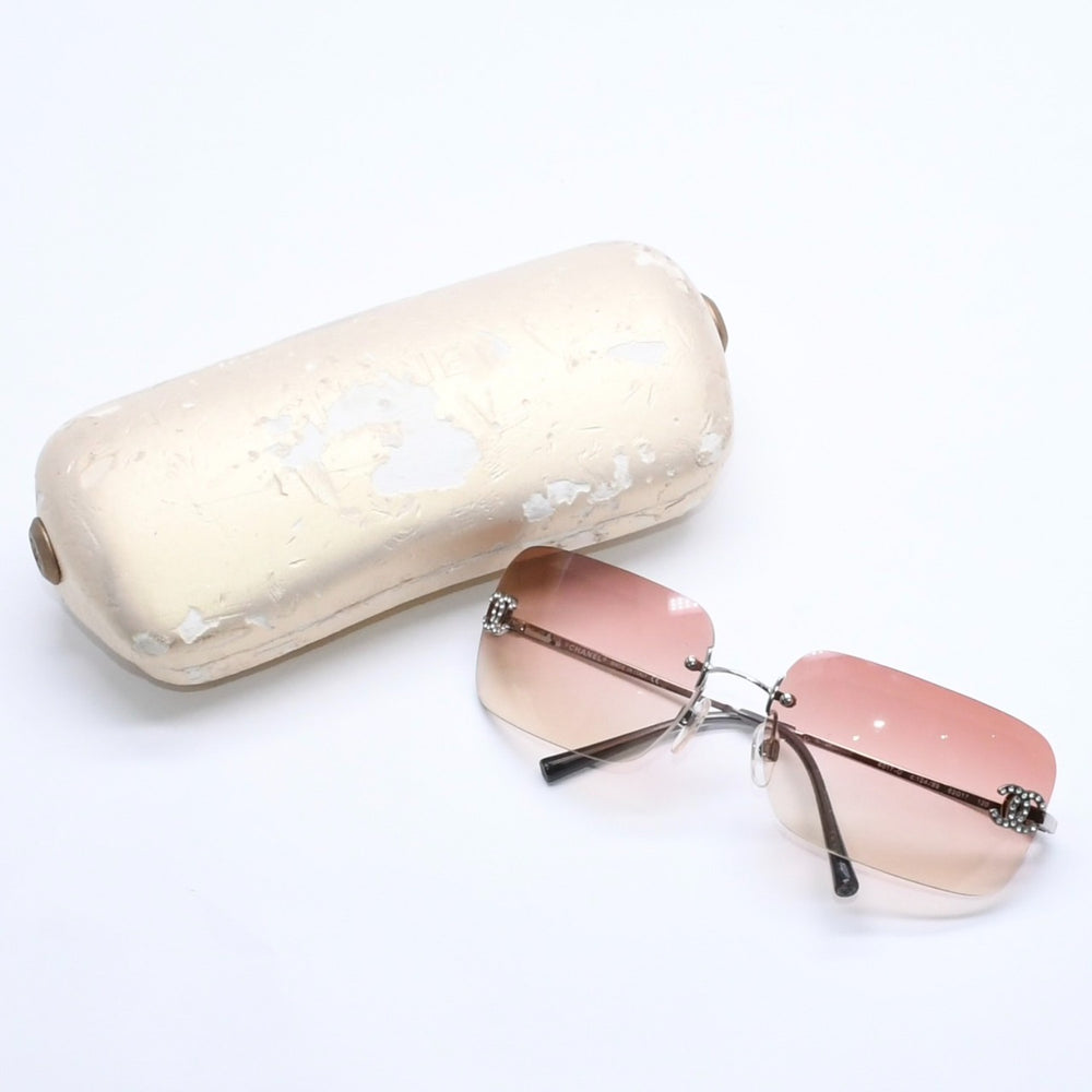 CHANEL シャネル サングラス アイウェア ラインストーン ココマーク ピンク 4017-D サイズ62◻︎17 120 美品 中古 4a005350