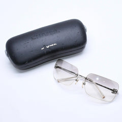 CHANEL シャネル リムレス サングラス 4017-D c.159/61 サイズ62□17 120 ココマーク ラインストーン グレー アイウェア シルバー金具 美品 中古 4a005349