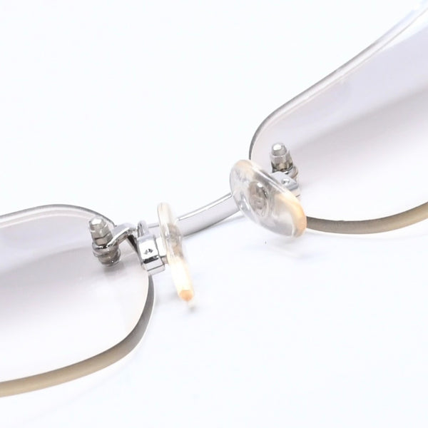 CHANEL シャネル リムレス サングラス 4017-D c.159/61 サイズ62□17 120 ココマーク ラインストーン グレー アイウェア シルバー金具 美品 中古 4a005349