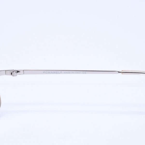 CHANEL シャネル リムレス サングラス 4017-D c.159/61 サイズ62□17 120 ココマーク ラインストーン グレー アイウェア シルバー金具 美品 中古 4a005349