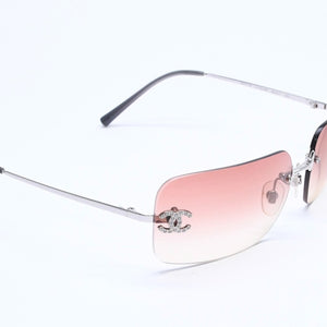 CHANEL シャネル サングラス アイウェア ラインストーン ココマーク ピンク 4017-D サイズ62◻︎17 120 美品 中古 4a005350