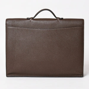 HERMES エルメス サック ア デペッシュ41 トリプル レザール ビジネスバッグ □R刻印 トゴ ショコラ 2014年製 シルバー金具 良品 中古 4a005050