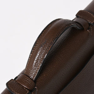 HERMES エルメス サック ア デペッシュ41 トリプル レザール ビジネスバッグ □R刻印 トゴ ショコラ 2014年製 シルバー金具 良品 中古 4a005050