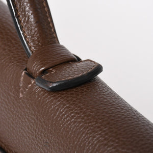 HERMES エルメス サック ア デペッシュ41 トリプル レザール ビジネスバッグ □R刻印 トゴ ショコラ 2014年製 シルバー金具 良品 中古 4a005050