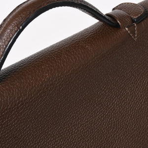 HERMES エルメス サック ア デペッシュ41 トリプル レザール ビジネスバッグ □R刻印 トゴ ショコラ 2014年製 シルバー金具 良品 中古 4a005050