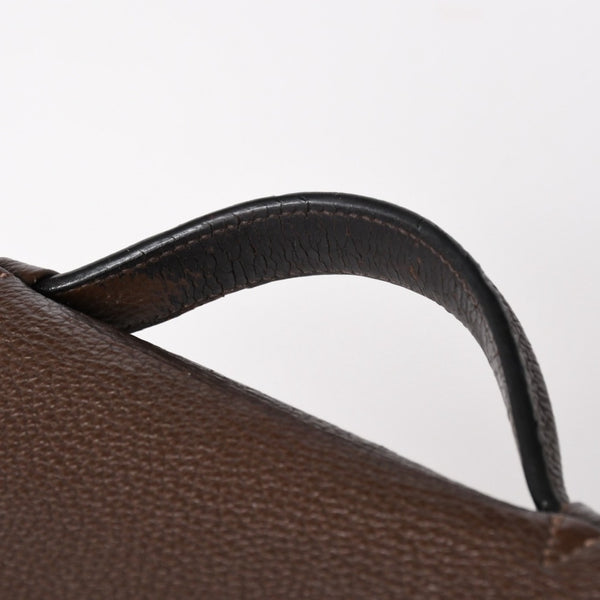 HERMES エルメス サック ア デペッシュ41 トリプル レザール ビジネスバッグ □R刻印 トゴ ショコラ 2014年製 シルバー金具 良品 中古 4a005050
