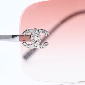 CHANEL シャネル サングラス アイウェア ラインストーン ココマーク ピンク 4017-D サイズ62◻︎17 120 美品 中古 4a005350