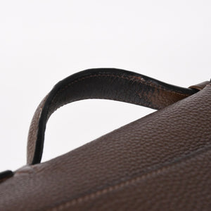 HERMES エルメス サック ア デペッシュ41 トリプル レザール ビジネスバッグ □R刻印 トゴ ショコラ 2014年製 シルバー金具 良品 中古 4a005050