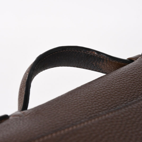 HERMES エルメス サック ア デペッシュ41 トリプル レザール ビジネスバッグ □R刻印 トゴ ショコラ 2014年製 シルバー金具 良品 中古 4a005050