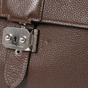 HERMES エルメス サック ア デペッシュ41 トリプル レザール ビジネスバッグ □R刻印 トゴ ショコラ 2014年製 シルバー金具 良品 中古 4a005050