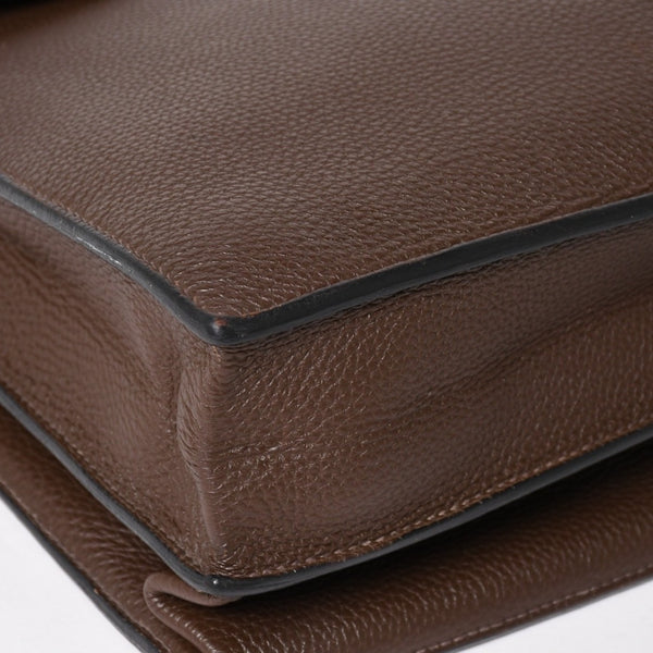 HERMES エルメス サック ア デペッシュ41 トリプル レザール ビジネスバッグ □R刻印 トゴ ショコラ 2014年製 シルバー金具 良品 中古 4a005050