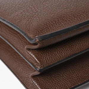 HERMES エルメス サック ア デペッシュ41 トリプル レザール ビジネスバッグ □R刻印 トゴ ショコラ 2014年製 シルバー金具 良品 中古 4a005050