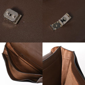 HERMES エルメス サック ア デペッシュ41 トリプル レザール ビジネスバッグ □R刻印 トゴ ショコラ 2014年製 シルバー金具 良品 中古 4a005050