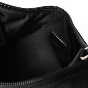 極美品 PRADA プラダ ホーボー ハンドバッグ MV515 トライアングルロゴ 三角ロゴプレート ナイロン ブラック 中古 4a005357