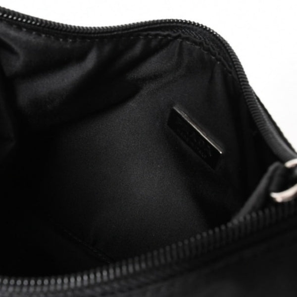極美品 PRADA プラダ ホーボー ハンドバッグ MV515 トライアングルロゴ 三角ロゴプレート ナイロン ブラック 中古 4a005357