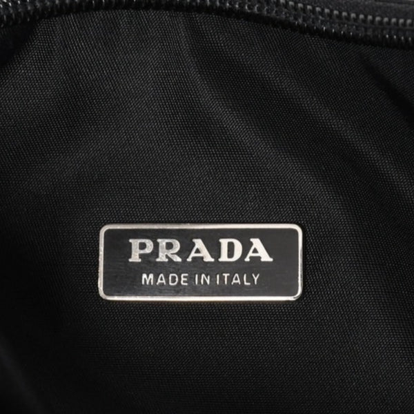 極美品 PRADA プラダ ホーボー ハンドバッグ MV515 トライアングルロゴ 三角ロゴプレート ナイロン ブラック 中古 4a005357