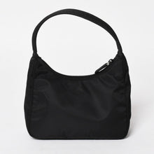 画像をギャラリービューアに読み込む, 極美品 PRADA プラダ ホーボー ハンドバッグ MV515 トライアングルロゴ 三角ロゴプレート ナイロン ブラック 中古 4a005357