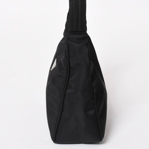 極美品 PRADA プラダ ホーボー ハンドバッグ MV515 トライアングルロゴ 三角ロゴプレート ナイロン ブラック 中古 4a005357